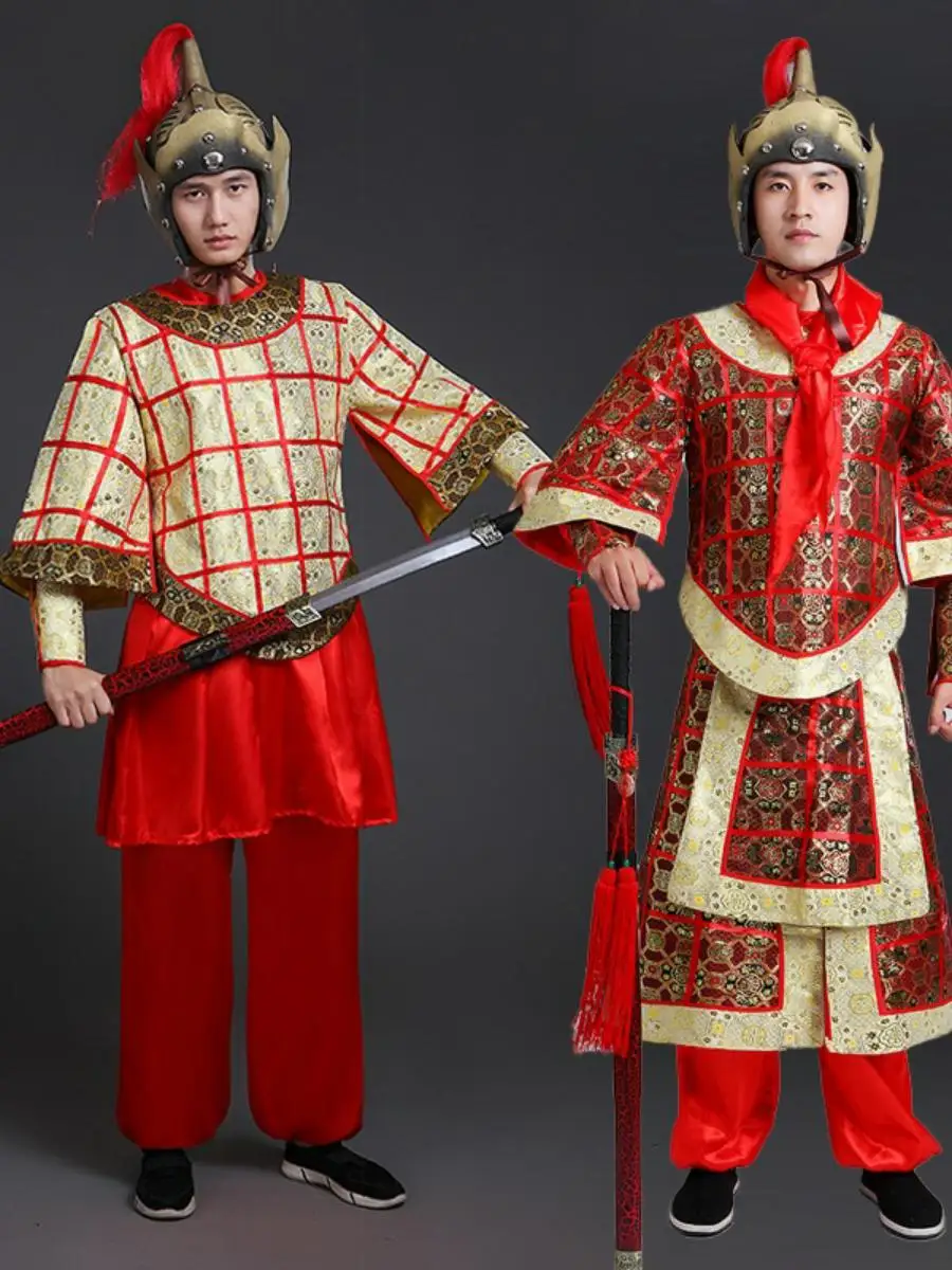 

Historical Costume Armors Three Kingdoms Soldier Cosplay Clothing Cotton Traditional Hanfu Stage Performance Women's Dress