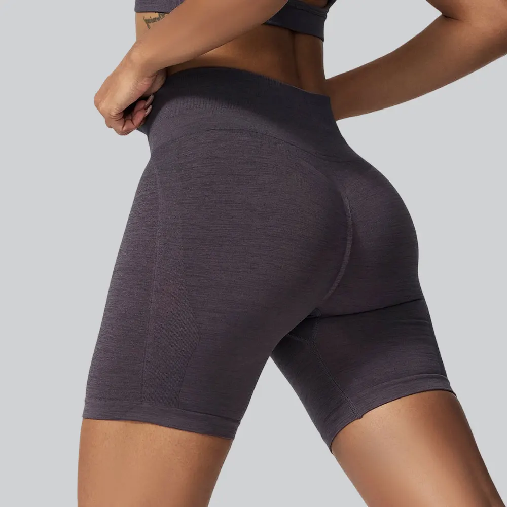 

Женские бесшовные быстросохнущие шорты для йоги для спортзала, женские дышащие эластичные шорты для йоги с высокой талией, подтягивающие бедра, спортивные шорты для бега