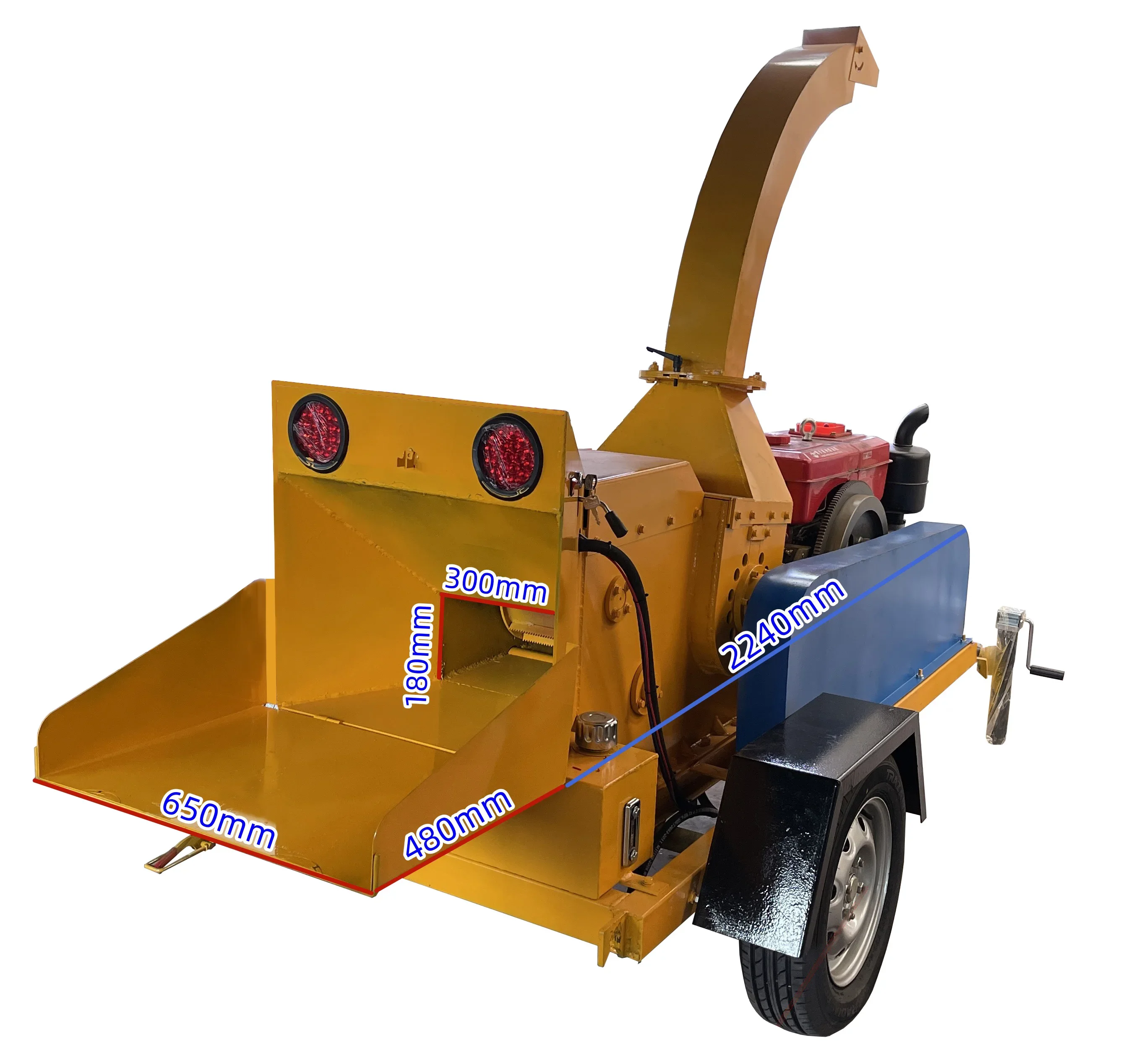 Hot Sale 50 Self Powered  Wood Chipper Machine Hydraulic Feeding Mobile Wood Chipper Shredder