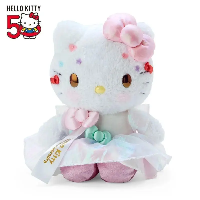 

Sanrioed Anime Cartoon Hello Kittys Plush Toy Ins Girly Heart Kawaii 50Th Anniversary Limited Plush Toy Christmas Gifts