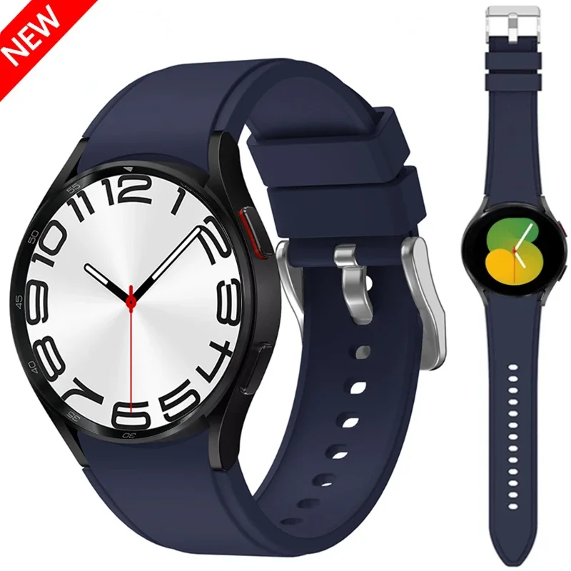 No Gap Silicone Strap for Samsung Galaxy Watch 6/4 Classic 47mm 43mm 46mm 42mm for Galaxy Watch 4 5 6 7 40mm 44mm Pro 45mm Band