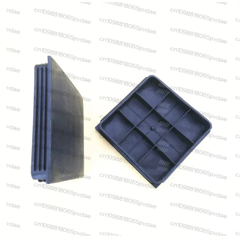 黒色-150x150mm-正方形プラスチックパイププラグ-家具パイプ用防塵正方形フットマット-150mm-チューブカバー-x4