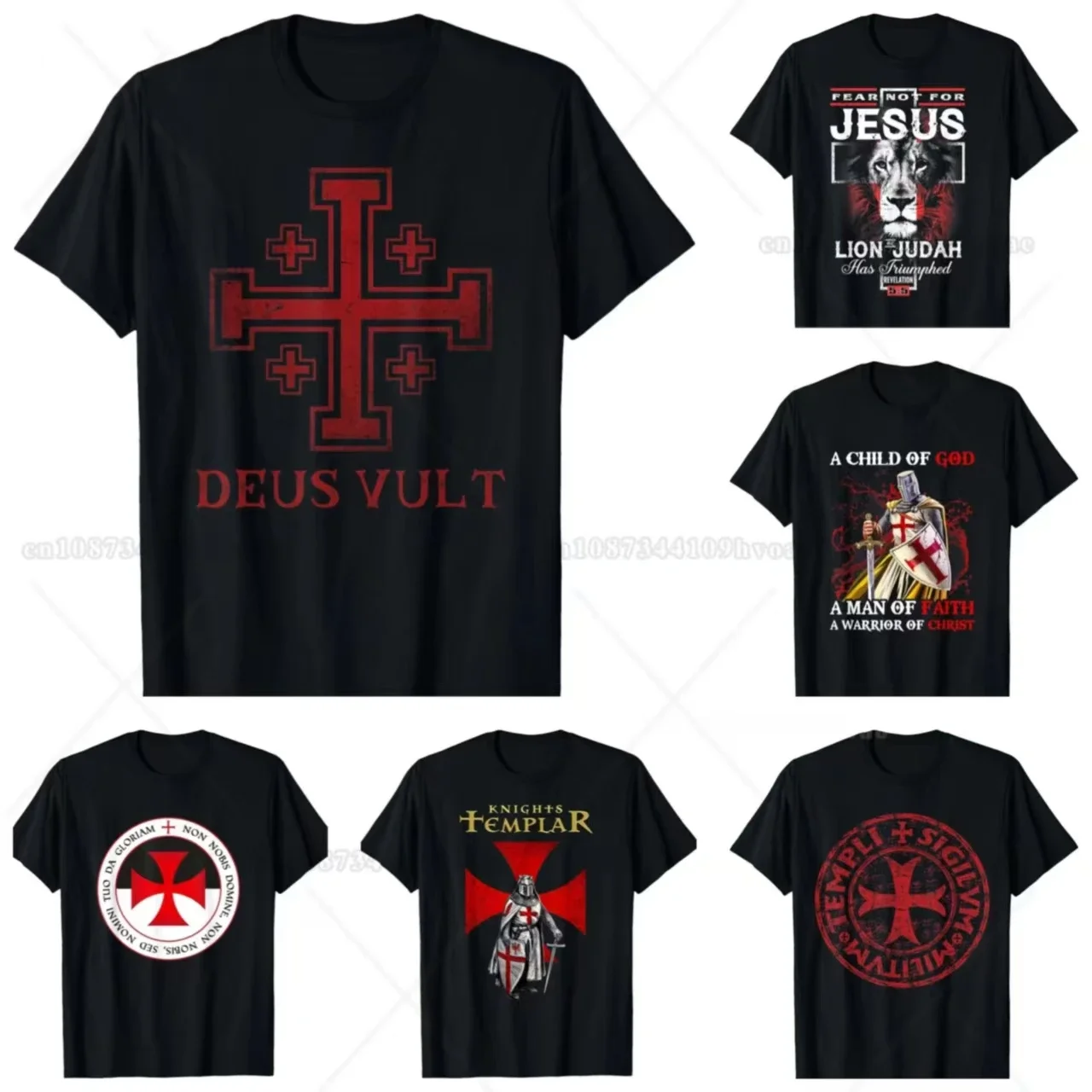 Camisetas de caballero templario Deus Vault Knight Templar Cruz Camiseta de algodón ropa informal moda cómoda Unisex manga corta Casual Top