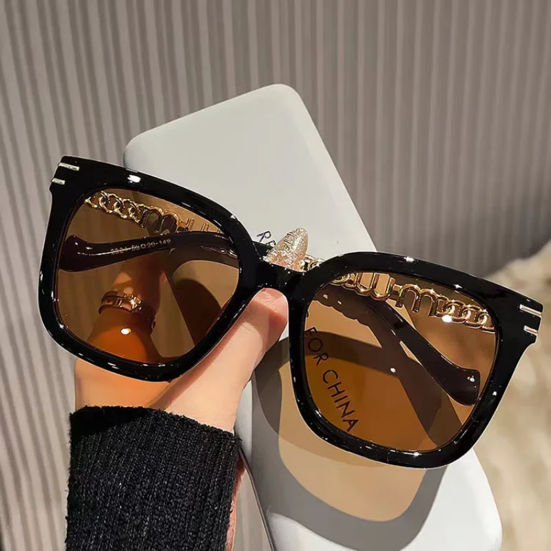 Square Sunglasses Woman Big Frame Sun Glasses Women Classic Unisex Eyewear Ocean Lenses Trendy Outdoor Shade Travel Anteojos