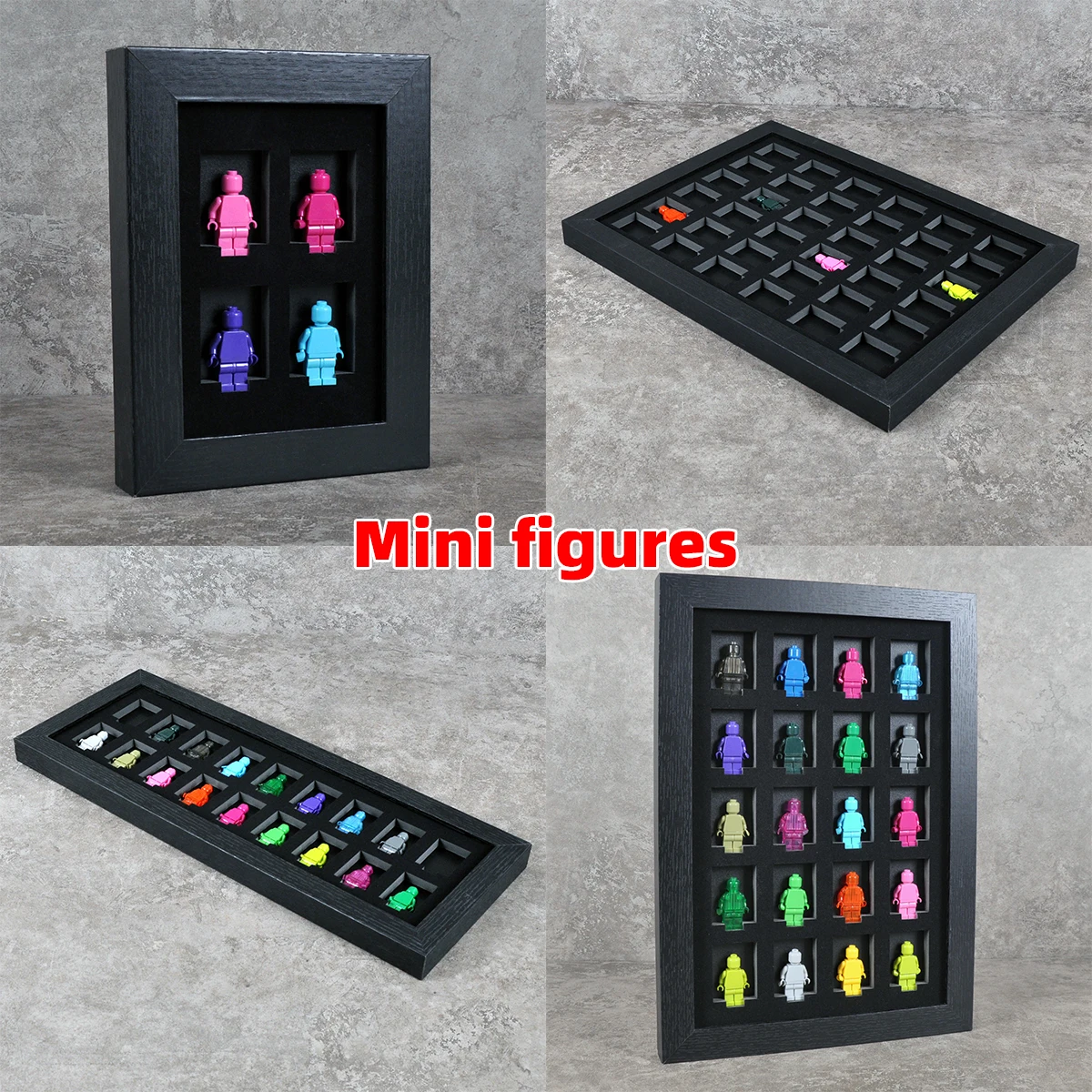 

Wooden Wall Mount Display Frame Picture Case 4/9/18/20/36 Slot Keep Storage Showcase for Custom LEGO Minifigure Minifig Figure