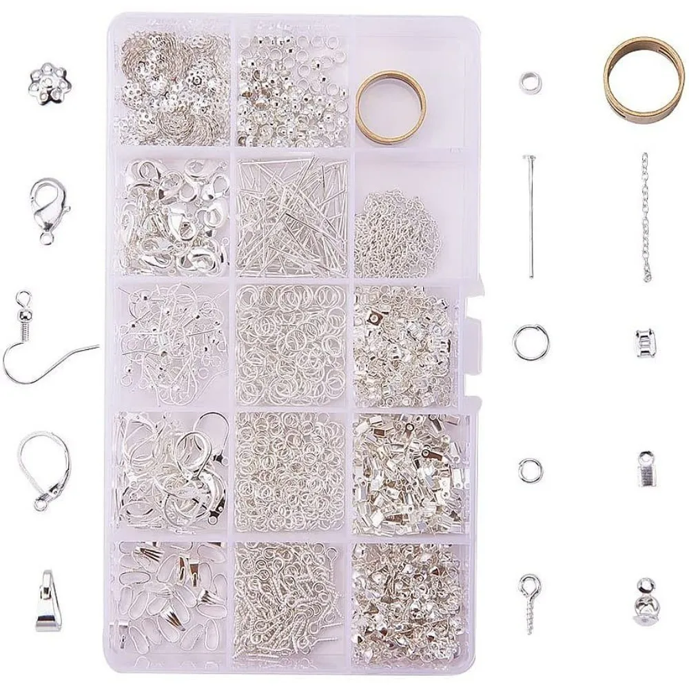

1box Metal Jewelry Findings sets 17.4x10x2.15cm