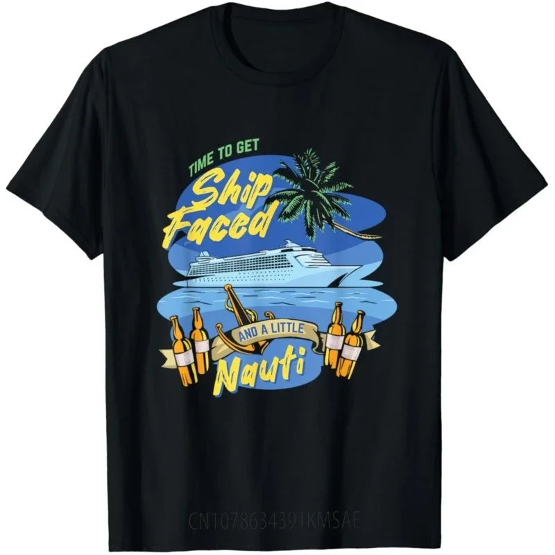 Time To Get Ship Faced and A Little Nauti Cruising Vacation T-Shirt  Men Clothing  Graphic T Shirts  Camisas