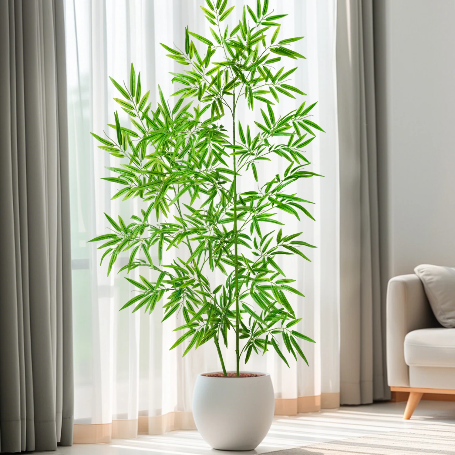 120-240cm/94,4in Künstliche Bambus- und Monstera-Pflanzen, Künstliche Palmen, Hohe Grünpflanzen, Geeignet für Zuhause, Garten und Zimmer – Detail 22