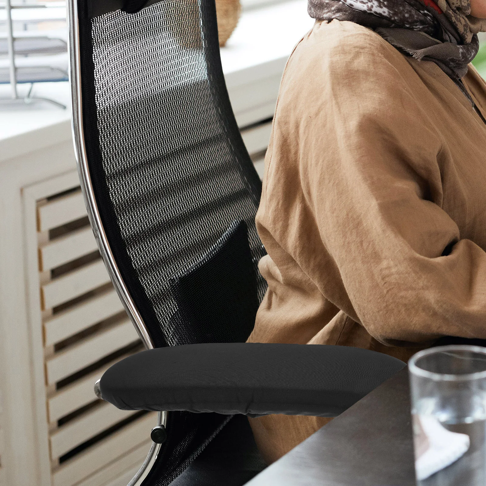 

2pcs Armrest Covers Office Chair Arm Protector Soft Sponge Material Easy Install Stain Resistant Non Slip For Computer Gaming