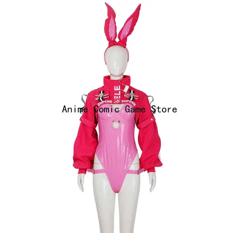 

IN STOCK XS-2XL Alice Cosplay Anime Goddess of Victory NikkeCosplay Sexy Pink Jumpsuit Halloween Party Outfits for Women