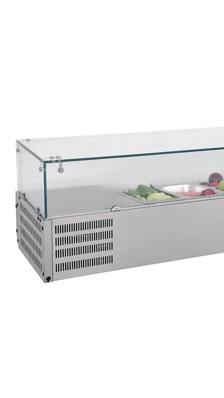 Commercial Table Refrigerator Counter Top Fruit Salad Bar Refrigerator Display Fridge Showcase