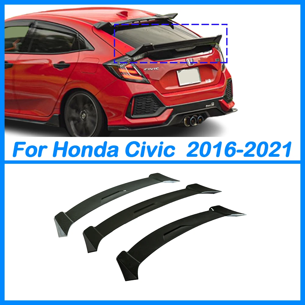 For Honda Civic 2016-2021 Car Rear Trunk 103JDM Type Tail Wing Spoiler Body Kit Accessories ABS Carbon Fiber Black Carbon Grain