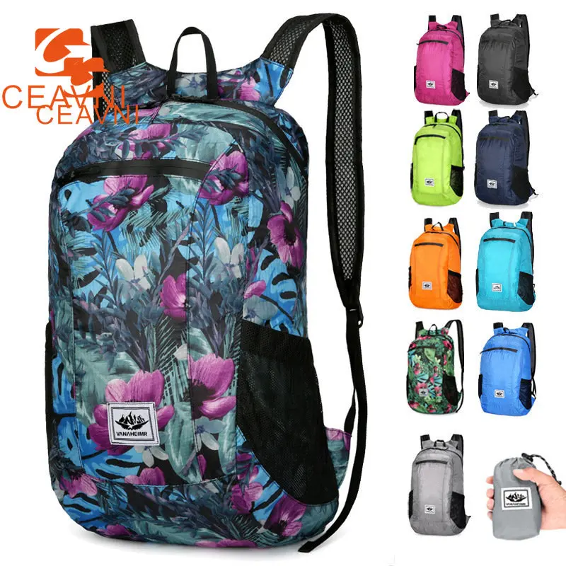 Portable Foldable Backpack Ultralight Folding Bag Large Capacity Outdoor Fitness Sports Backpack Colorful Multi-functional Bag