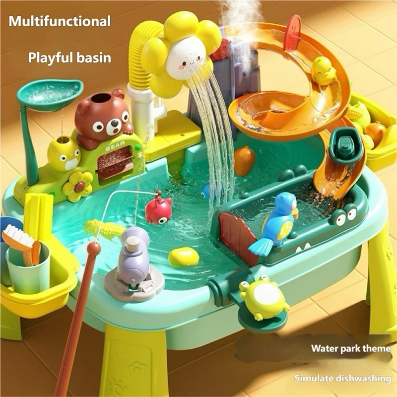 

Детский игровой набор «Кухня»: электрическая раковина для игр с водой, мытья посуды, рыбалки, ролевых игр, развивающая игрушка для малышей
