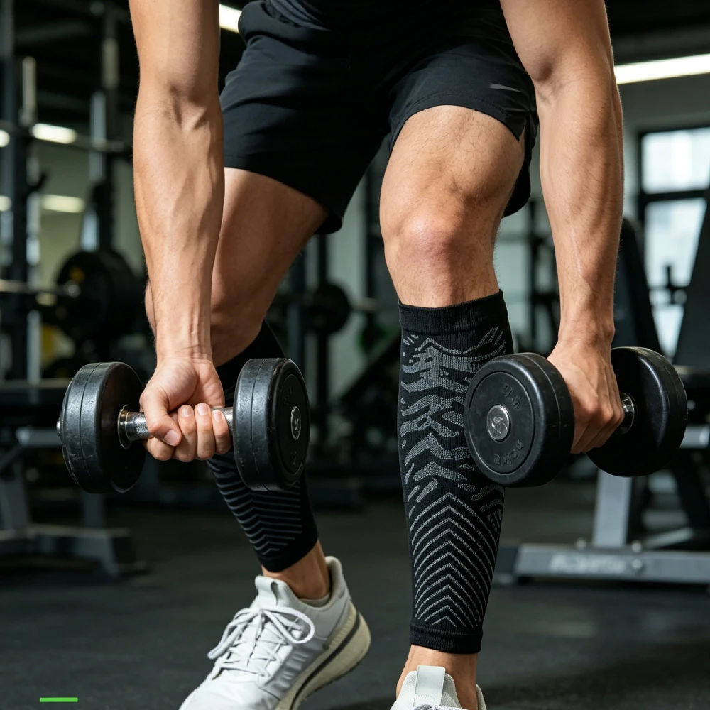 1Pair Varicose Vein Relief Footless Calf Compression Sleeves, Leg Support Socks for Men Women, Maternity, Nursing & Running
