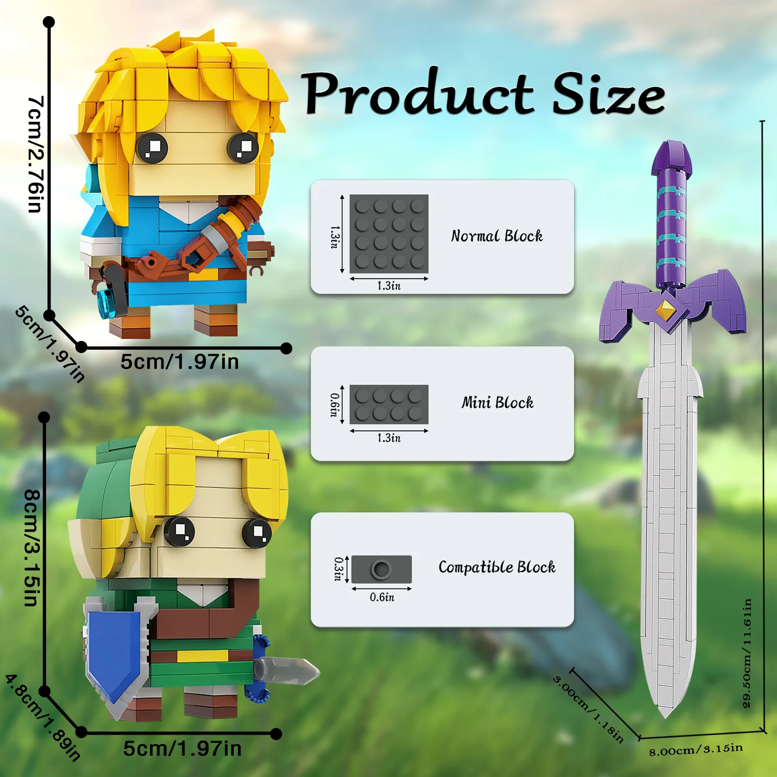 مجموعات بناء Breath of The Wild Link للبالغين والأطفال، مجموعة أدوات بناء Ocarina Minifigure of Time، مكعبات بناء سلسلة الألعاب