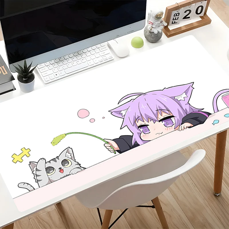 Popular Anime Mousepad H-hololive Nekomata Okayu kawaii Desk Mat Office Computer Mouse Pad Keyboard