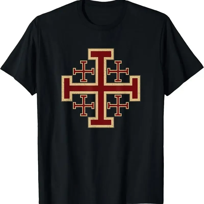 New Limited Jerusalem Cross Knights Templar Christian T Shirt