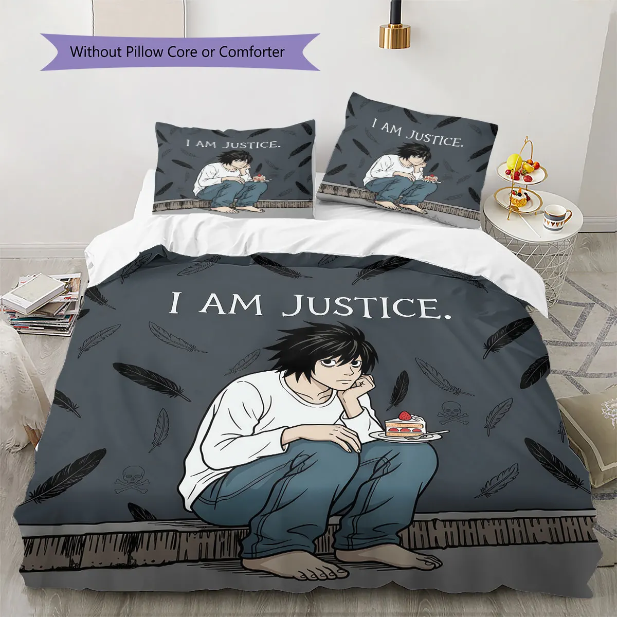 Death Note Soft Duvet Cover Children's Bedding Set,Extra Large Size Halloween Gifts Various Sizes Available -HE184