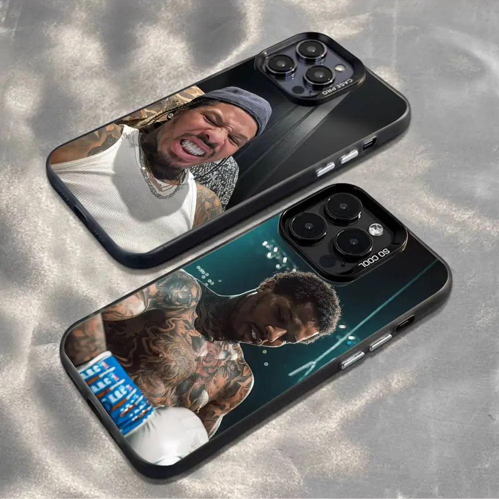 

G-Gervonta Boxer D-Davis Phone Case For iPhone 16,15,14,13,12,11,Mini,Pro,MAX,plus,Black Matte Shockproof Cover