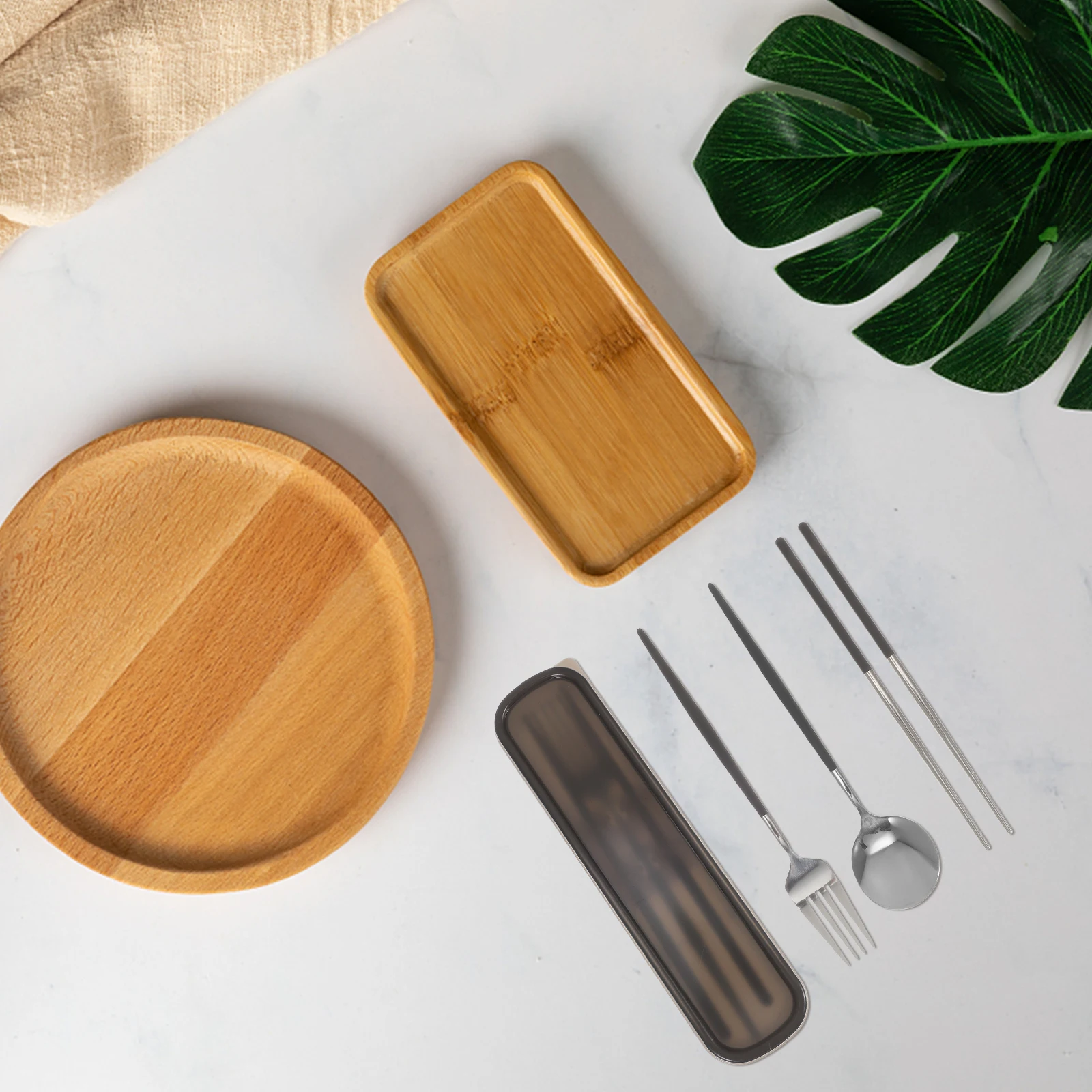 

1Set Stainless Steel Outdoor Cutlery Set Portable Travel Fork Spoon Chopsticks Multi-Functional Tableware Camping Picnic Hiking