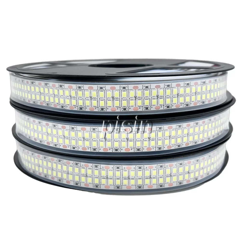 5 متر صف مزدوج Led قطاع مصلحة الارصاد الجوية 2835 شريط ليد ضوء 12 فولت 24 فولت 240 المصابيح 480 المصابيح الدافئة الأبيض 4000 كيلو حبل مرن شريط 2400 المصابيح