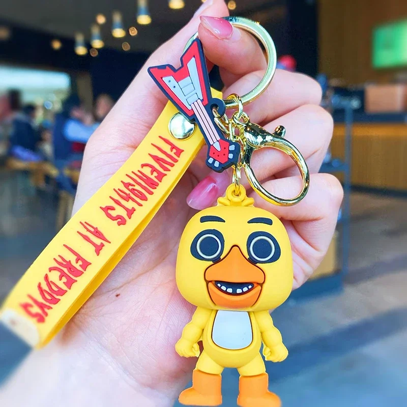 FNAF Keychain Sundrop Moondrop Figures Freddy Bonnie Chica Action Figure Key Chain Collection Funtime Foxy Pendants Model Toys