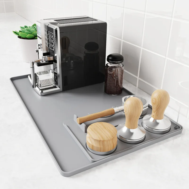 All-in-One Silicone Coffee Mat - 5-in-1 Multi-Use Drying Mat, Tamping Pad & Non-Slip Base for Kitchen Sink, Dishes, Espresso