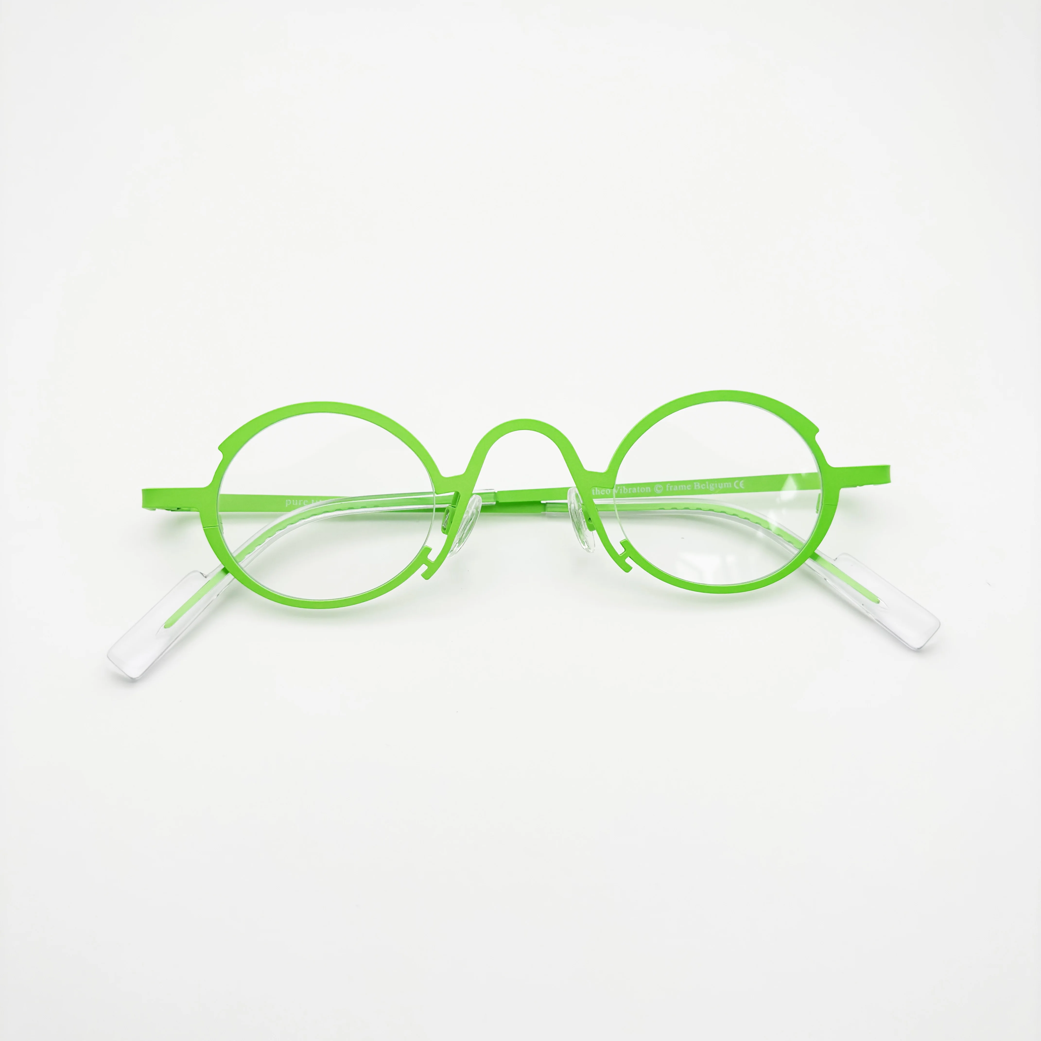 Vibraton Pure Titanium Colorful Oval Shape Cut Out Handmade Punk Trend Men and Women Prescription Eyeglasses Frame