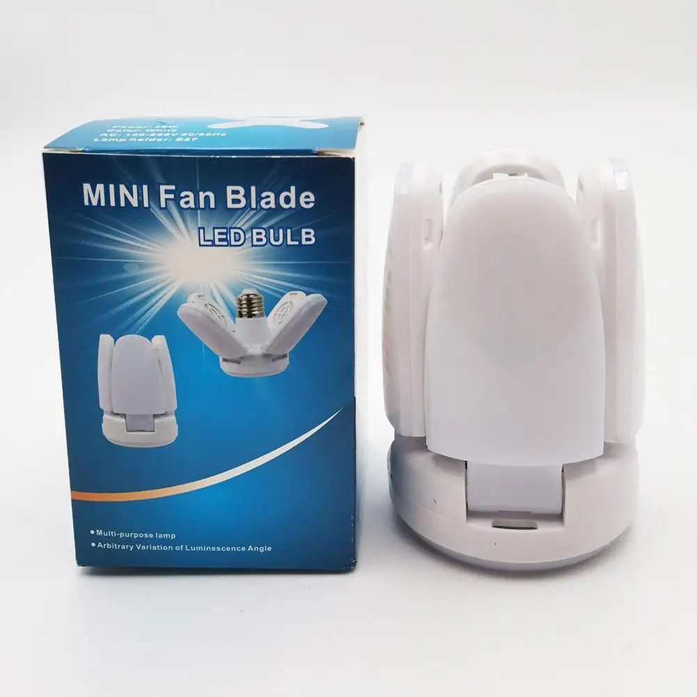 2 lámparas de garaje deformables LED de 6500K E27 luces de techo plegables (175-265V)