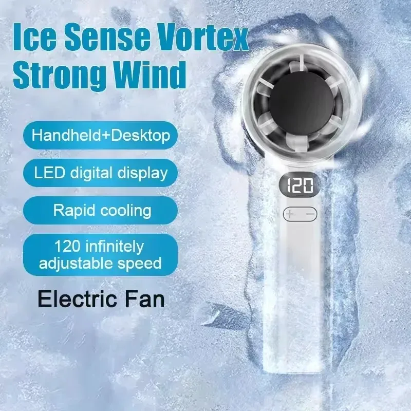 

Portable Mini Bladeless 120 Gears 120 Wind Speed Rechargeable USB High Speed Electric Handheld Fan For Office