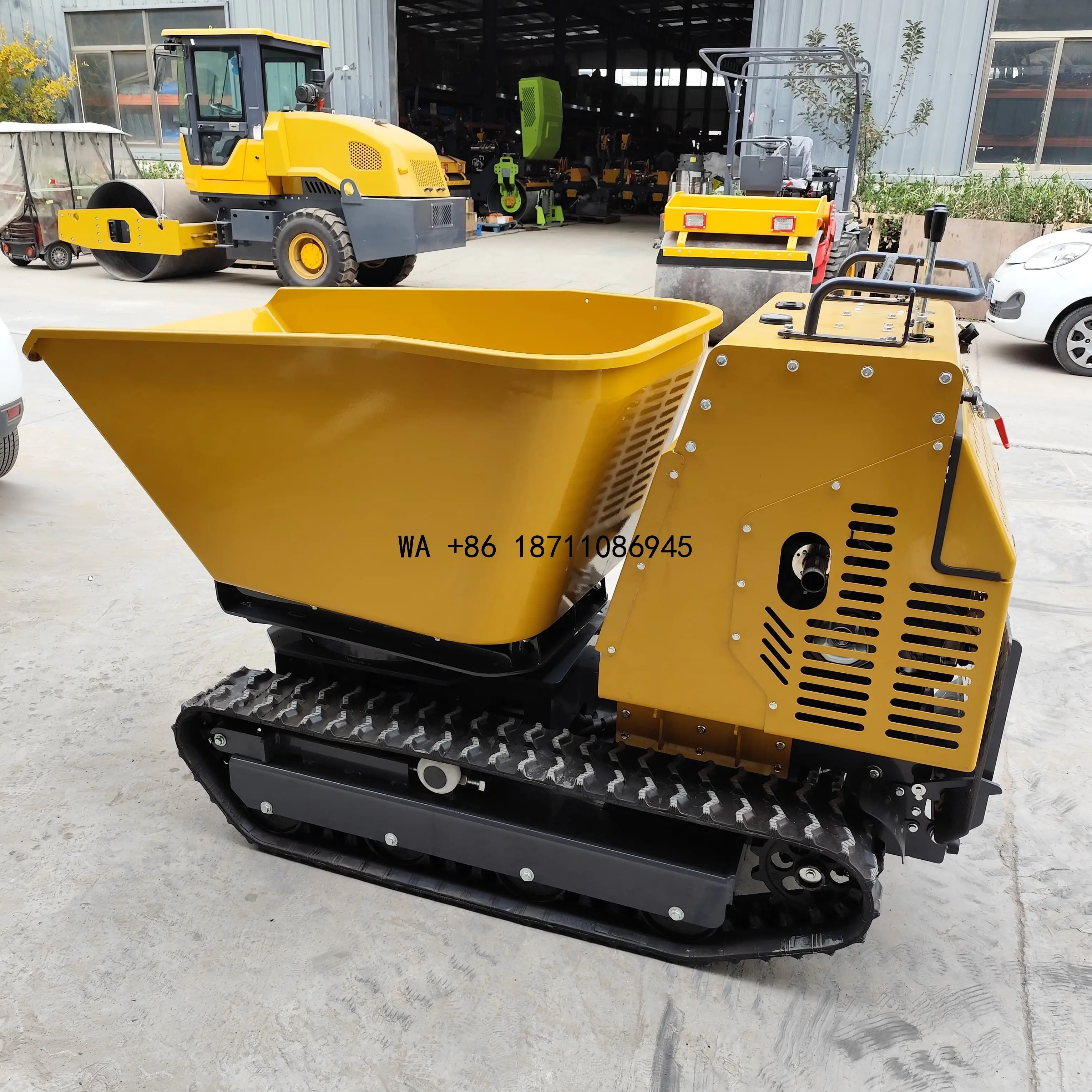 Dumper Truck Wheelbarrow with Rotation Mini Dumper Mini Transporter Track Carrier with Hydraulic Tipping