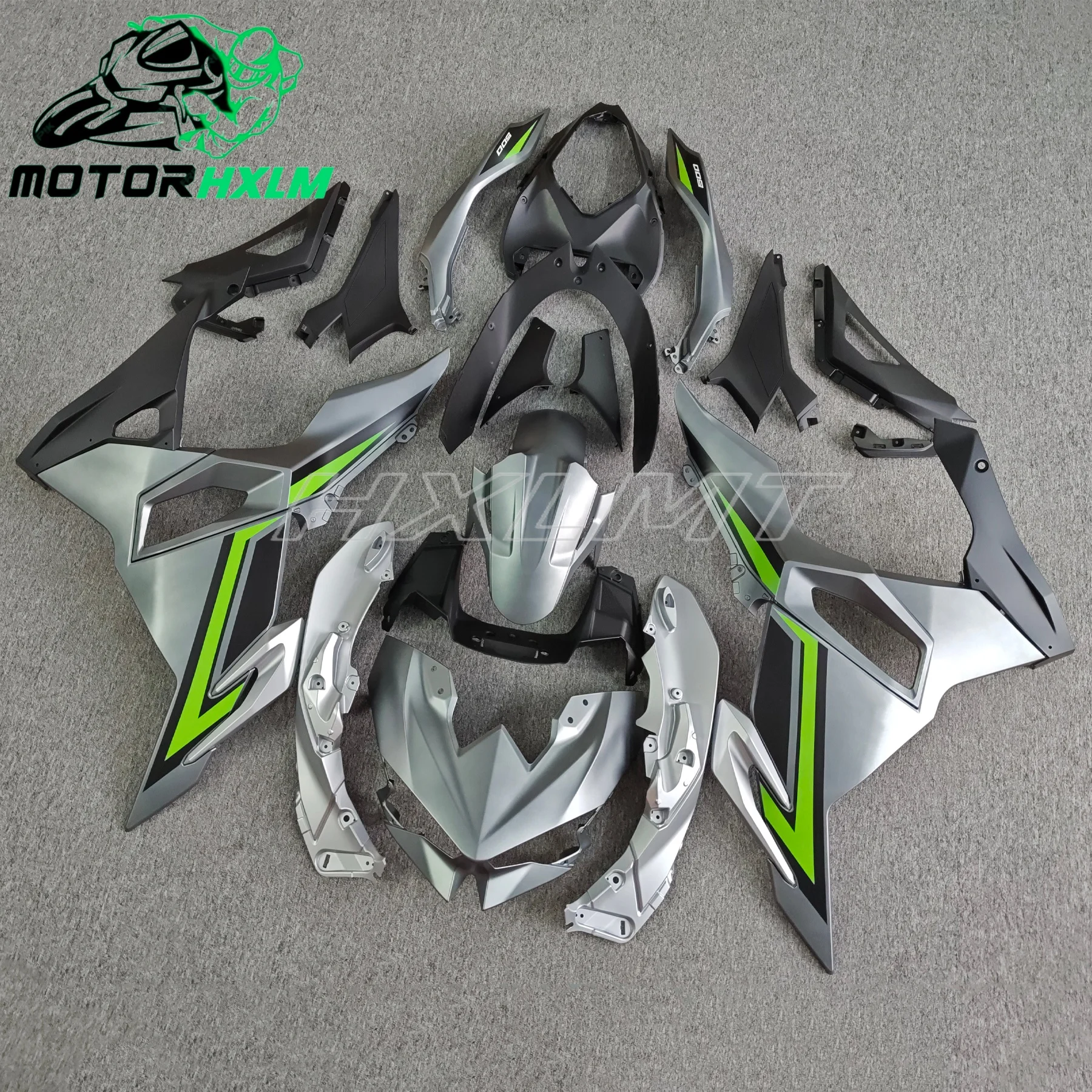

For KAWASAKI Ninja500 2024 2025 Ninja 500 Motorcycle Full Fairing Kit Bodywork Injection Cowling Bright Grey