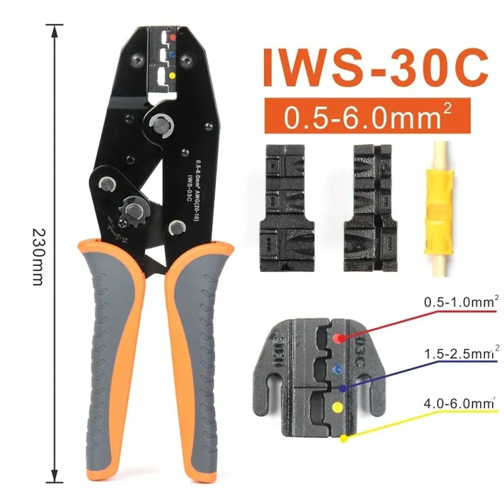 IWS-03C Insulated Terminal Crimping Tools Ratchet Wire Crimper Ratchet Type Crimping Clamp Insulation Terminal SV Crimping Clamp