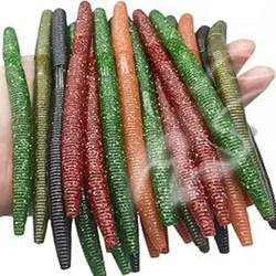 10pcs 20pcs 10cm 14cm Senko Worm Soft Bait Earthworm Salt Scent Infused Realistic Wriggle Elastic Soft Noodle Worm Lure Durable