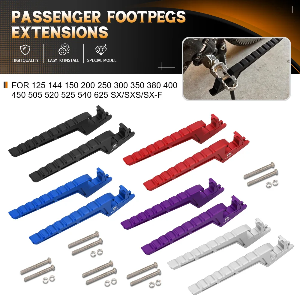 

For KTM 125 150 200 250 300 350 380 400 450 505 520 525 540 625 SX/SXS/SX-F Passenger Footpegs Extension Motocross Accessories