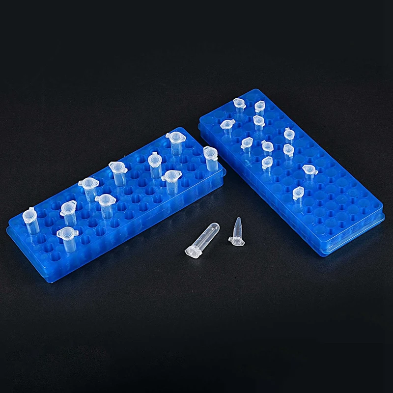 4 قطع من رف أنبوب الطرد المركزي البلاستيكي على الوجهين مع 60 فتحة، 0.5ML1.5ML/2ML EP أنبوب الرف متين وسهل الاستخدام