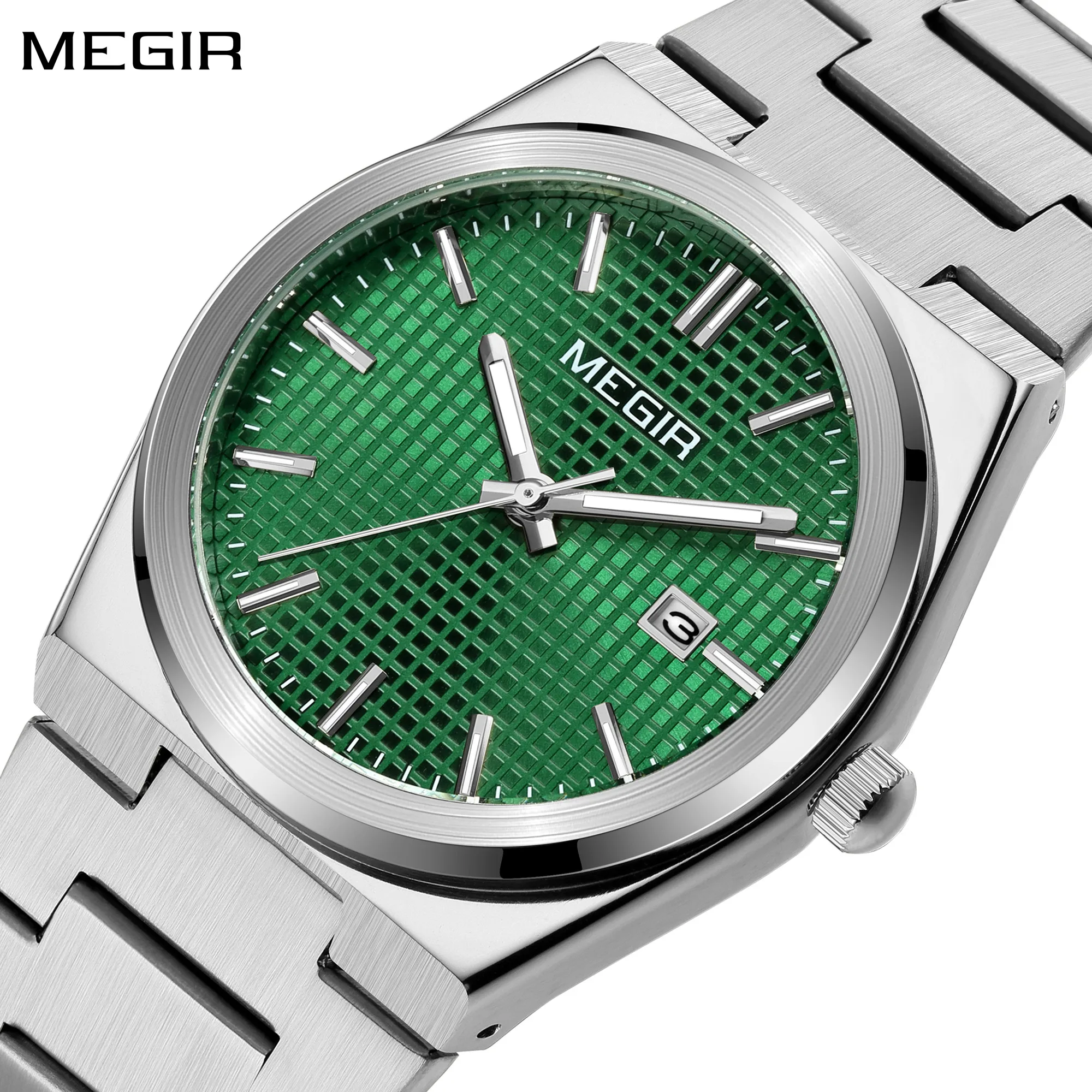 

For Business MEGIR 1086 New Luxury Quartz Watches Waterproof Fashion Calendar Watch Stainless Steel Sport Watch Analog Clock