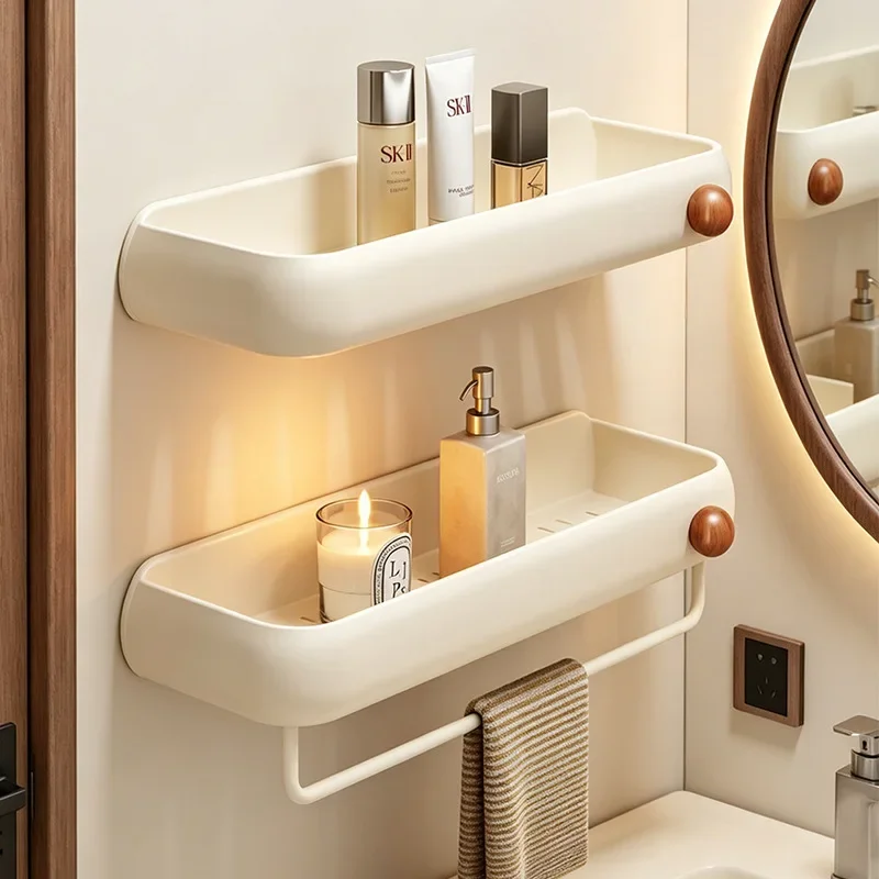 Wall-mounted shower gel rack for the bathroom and toilet vanity unit; kitchen spice rack