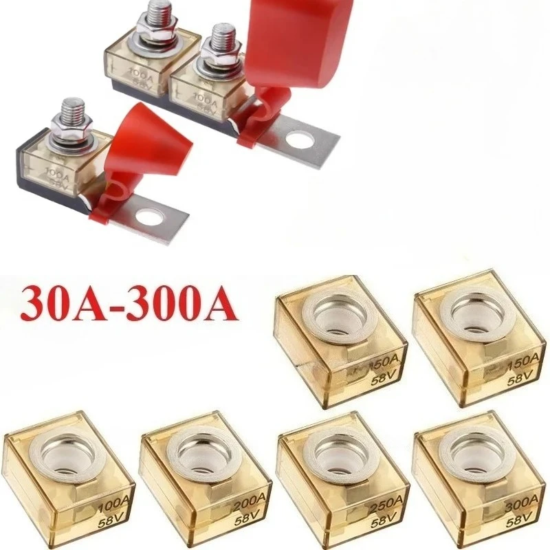 MRBF Terminal Fuse Block Single Dual Marine Battery Fuse Holder M8 Stud 58V DC 30A-300A for RV Boat Yacht Trolling Motor Car
