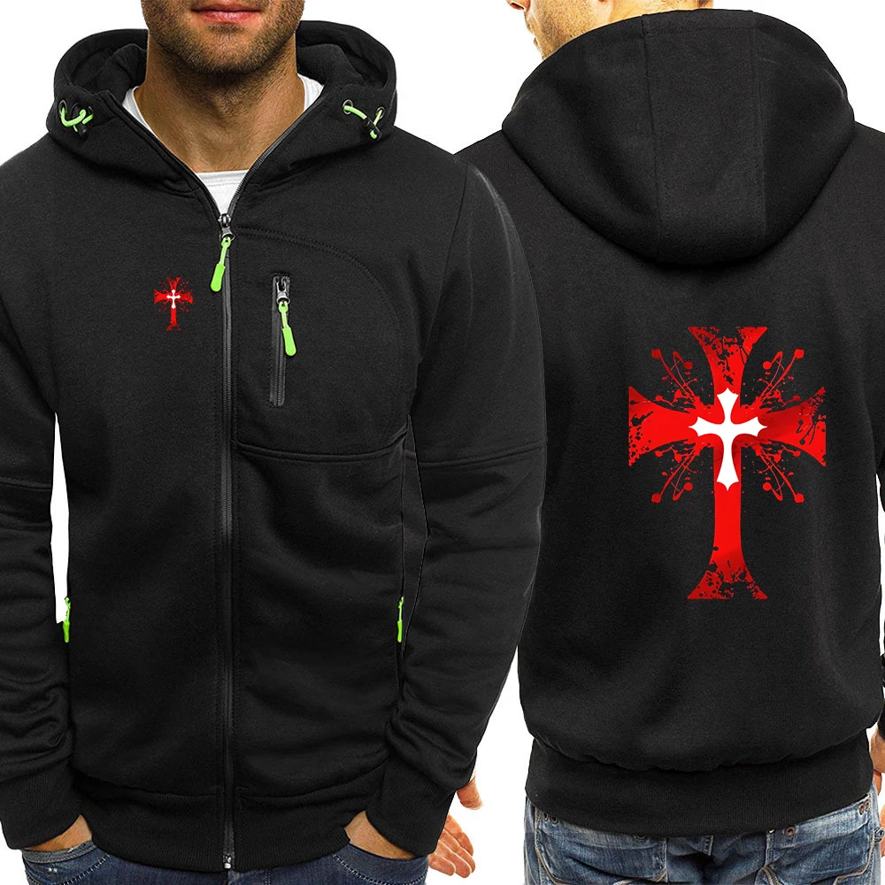 Elegant Temperament Constant Temperature Comfortable Hoodies Knights Templar Logo Print Cardigan Designer Coat Jacket