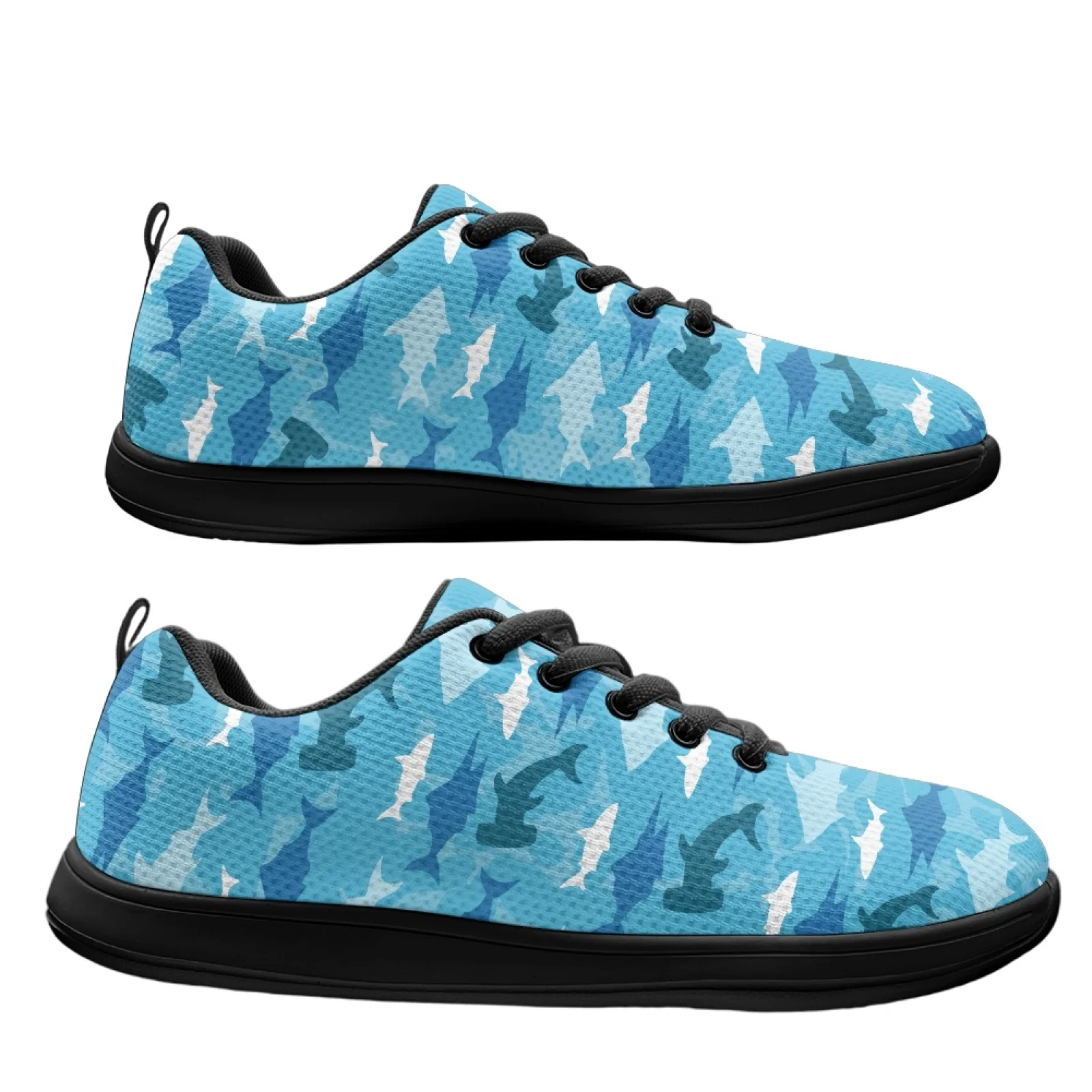 PENSTROLL Blue Shark Camo Barefoot Shoes Winter Boots Tennis Running Shoe for Men Breathable Men Extra Wide Shoes