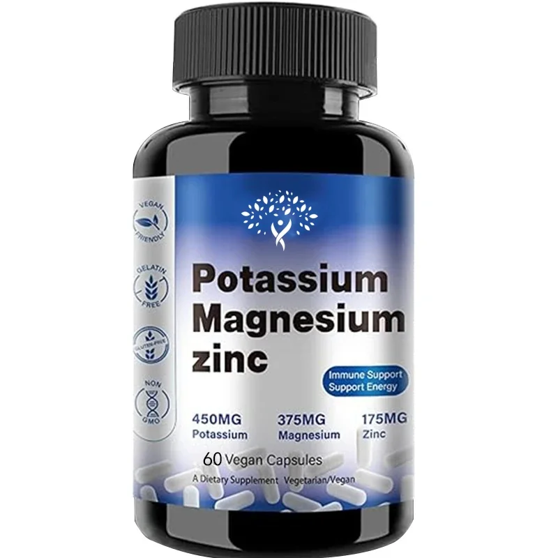 Magnesium Supplements - Zinc Magnesium Potassium Aspartate For Vascular, Bone, Heart, Muscle, And Neurological , Non Gmo