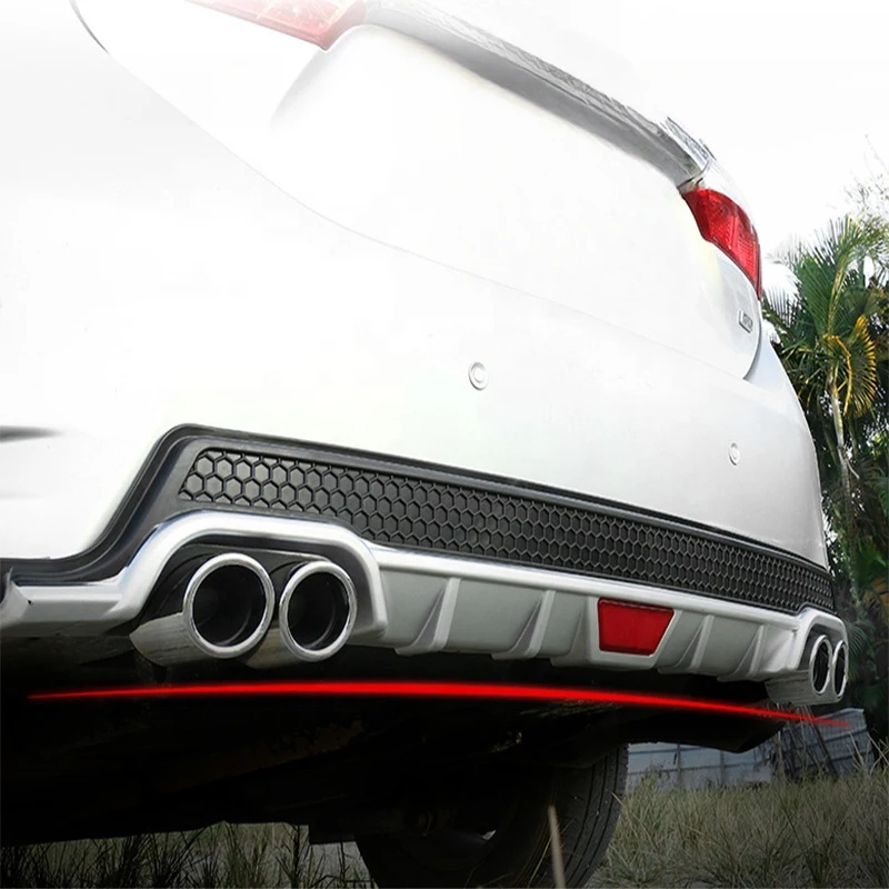 High Quality Universal ABS Plastic Black Silver Rear Bumper Lips Rear Bumper Diffuser Exhaust Tip Exterior Parts 5