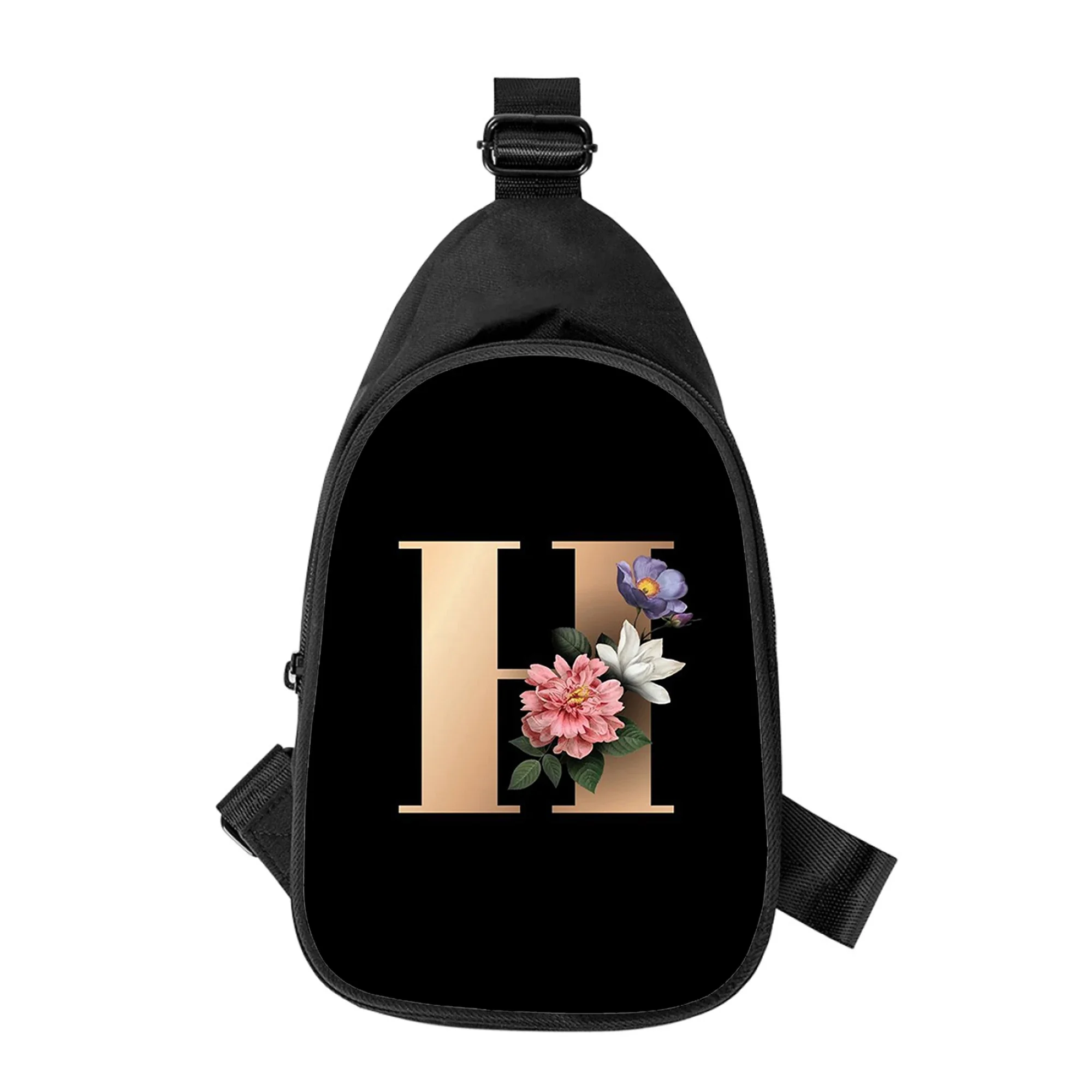 Personalidade arte carta flor 3d novos homens cruz saco de peito diagonalmente bolsa de ombro das mulheres marido escola pacote de cintura masculino pacote de peito