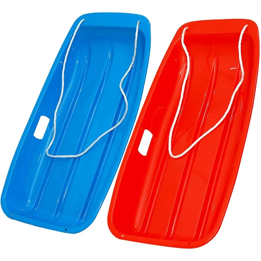 

Snow Sled for Kid and Adult with Durable Handles and Ropes Fits 1-2 Riders Ideal for Winter Skiing and Outdoor Sledding Perfect