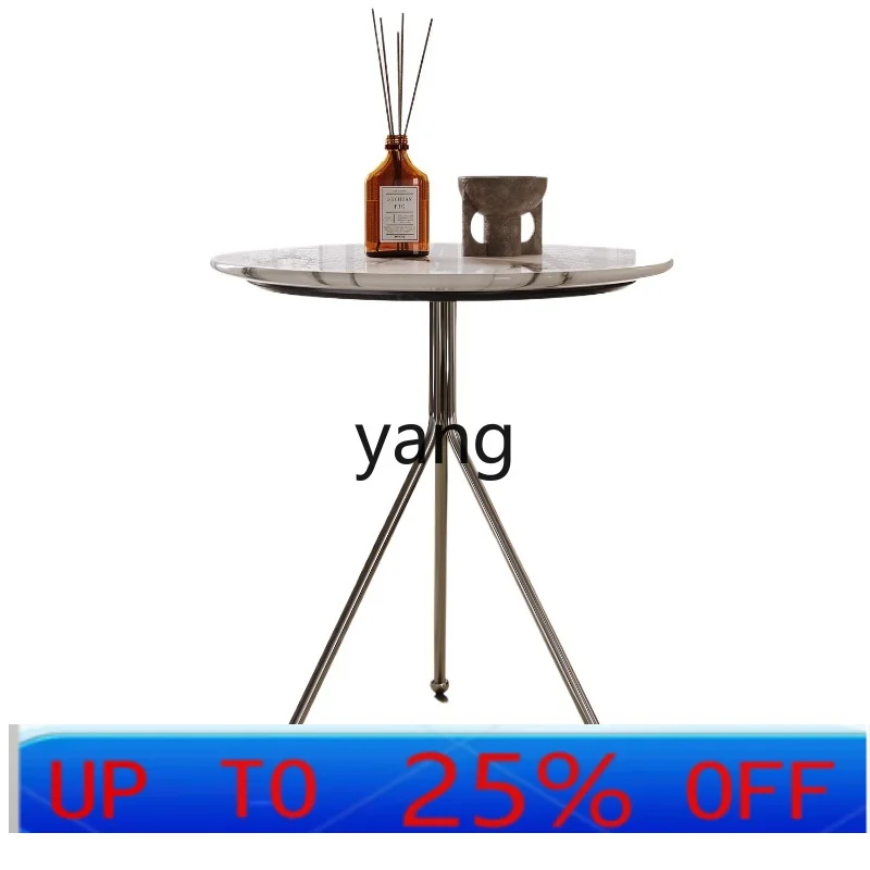 أريكة LH بسيطة من الحجر الطبيعي، طاولة قهوة صغيرة، طاولة صغيرة فاخرة من الفولاذ المقاوم للصدأ عالية الجودة #1