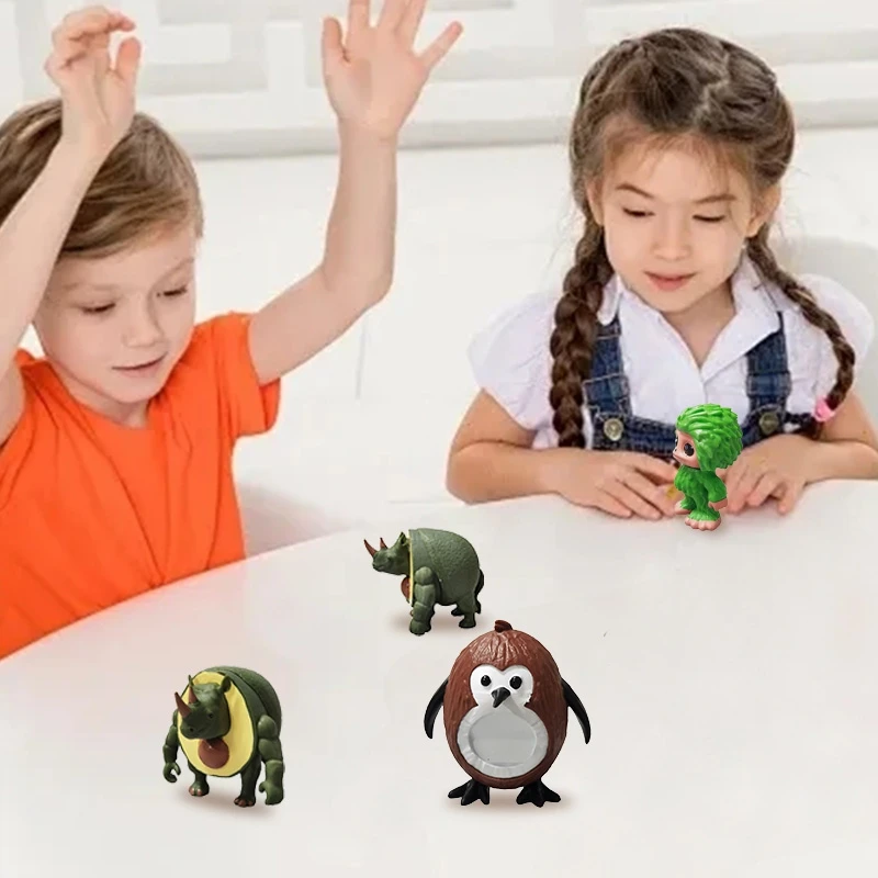 NEW 3D AI Action Figurines Cartoon Avocado Rhinoceros Apple Snail Model Desktop Collectibles Ornaments Children's Toys Gifts - Image 3