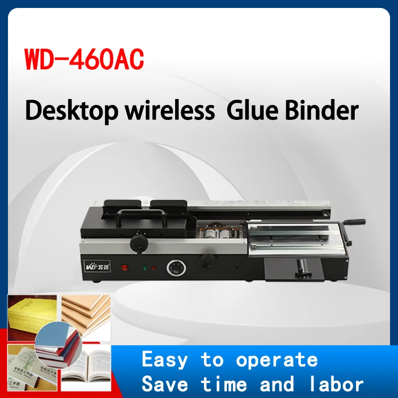 460AC Desktop Manual Glue Binding Machine 320mm Width & 40mm Thickness Post-Press Equipment