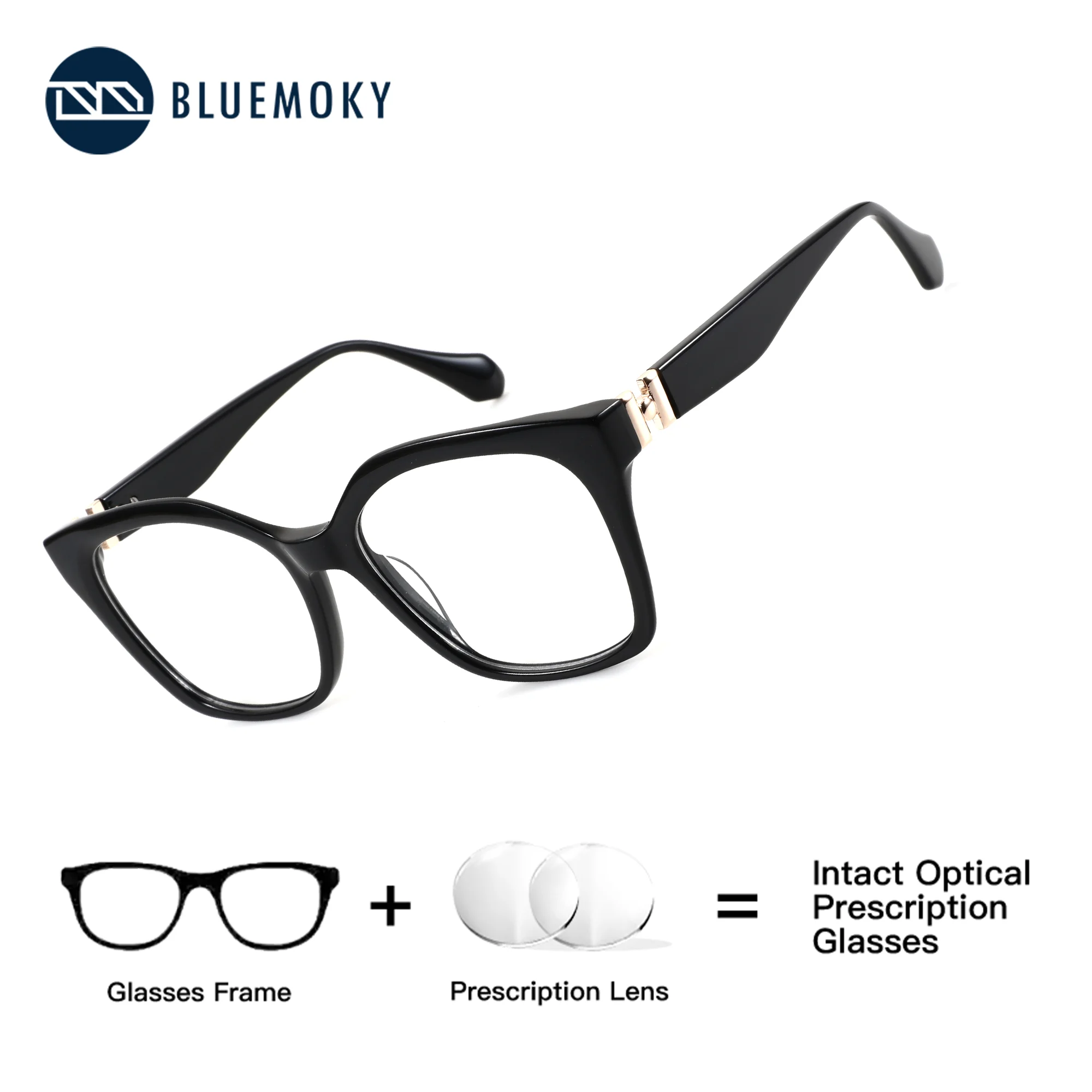 

BLUEMOKY (M Size) Women Butterfly Prescription Glasses Optical Glasses With Recipe Anti Blue Light Medical Progressive Myopia